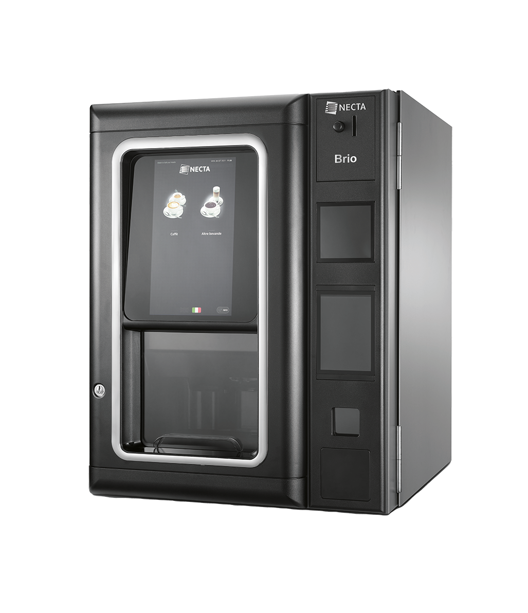 Brio Touch
der digitale Table TOP, den Sie gesucht haben
Brio Touch kombiniert die besten Kaffeezubereitungstechnologien mit der innovativsten, elektronischen Leistung.
Das Ergebnis ist einfach umwerfend.
Die Nutzer genießen neben einer vielseitigen Auswahl an hochwertigen Getränken, eine bequeme Bedienung per Smartphone und einen sicheren Zahlungsprozess.
Operator erhalten mit der neuen Brio-Touch eine innovative und zuverlässige Technologie, mit der sie in der Lage sind digitale Lös
